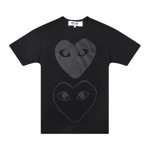 Comme des Garçons Play Double Hearts T-Shirt Black/Black — Authentic T-Shirts at CLZTURE