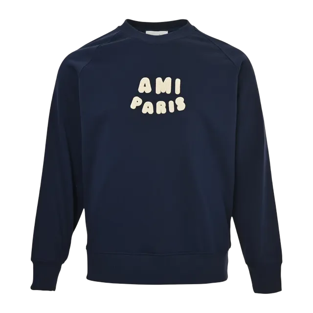 Sweater Ami Paris Navy — Authentic Hoodies & Sweats at CLZTURE
