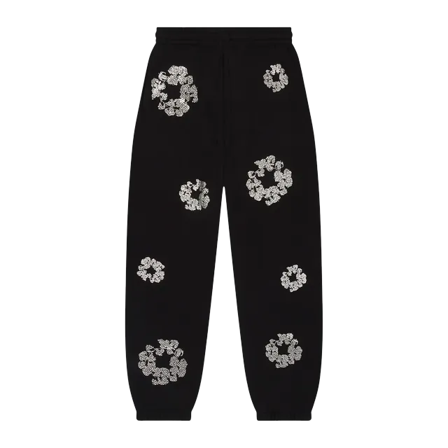Denim Tears Cashmere Swarovski Cotton Wreath Sweatpants Black — Authentic Pants & Trousers at CLZTURE