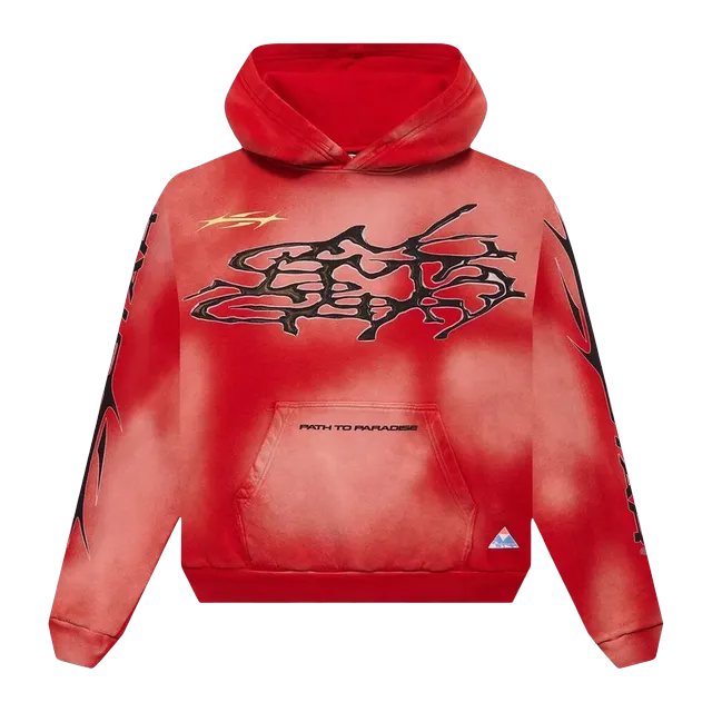 Hellstar Racer Hoodie Red — Authentic Hellstar in stock at CLZTURE
