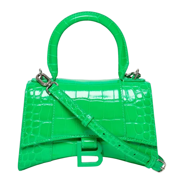 Balenciaga Hourglass Top Xs 19Cm Croco Vivid Green — Authentic Bags & Luggage at CLZTURE