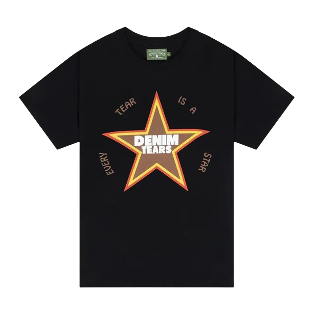 Denim Tears Every Tear Is a Star T-Shirt Black — Authentic Denim Tears in stock at CLZTURE