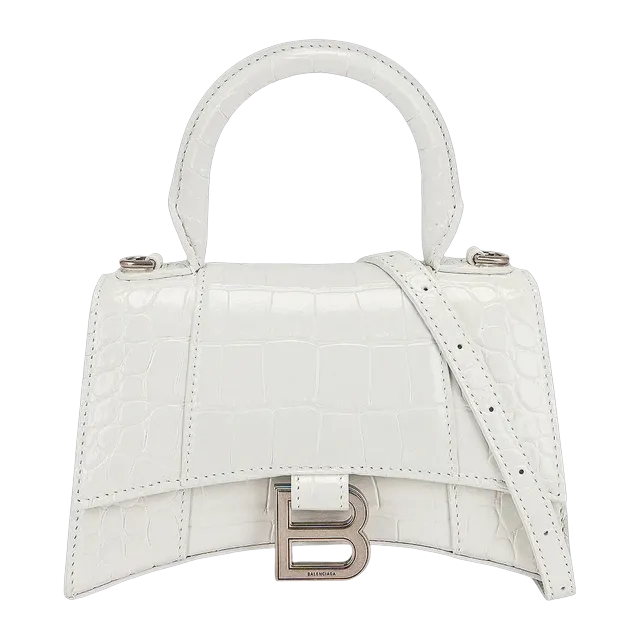 Balenciaga Hourglass Top Xs 19Cm Croco White — Authentic Bags & Luggage at CLZTURE