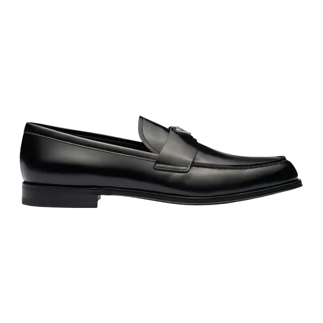 Prada Brushed Leather Loafers Black — Authentic Prada in stock at CLZTURE