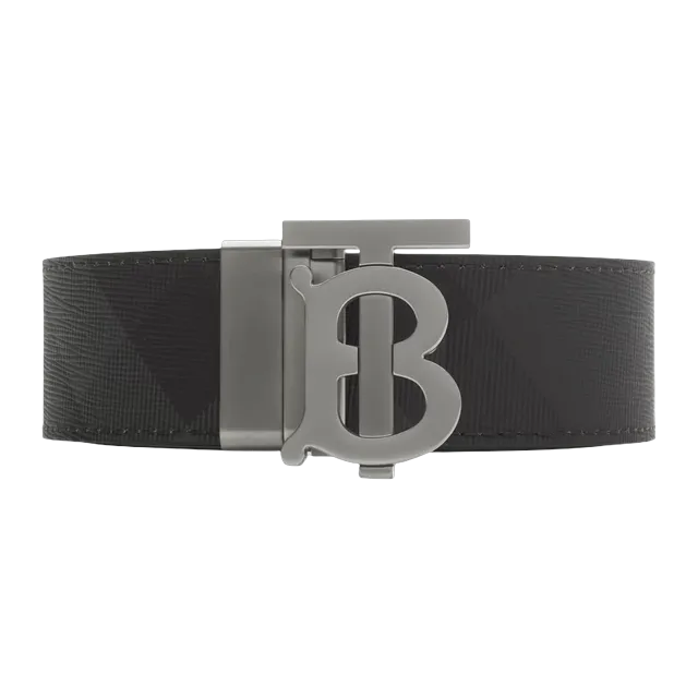 Burberry Belt Tb Réversible Check Silver — Authentic Accessories at CLZTURE