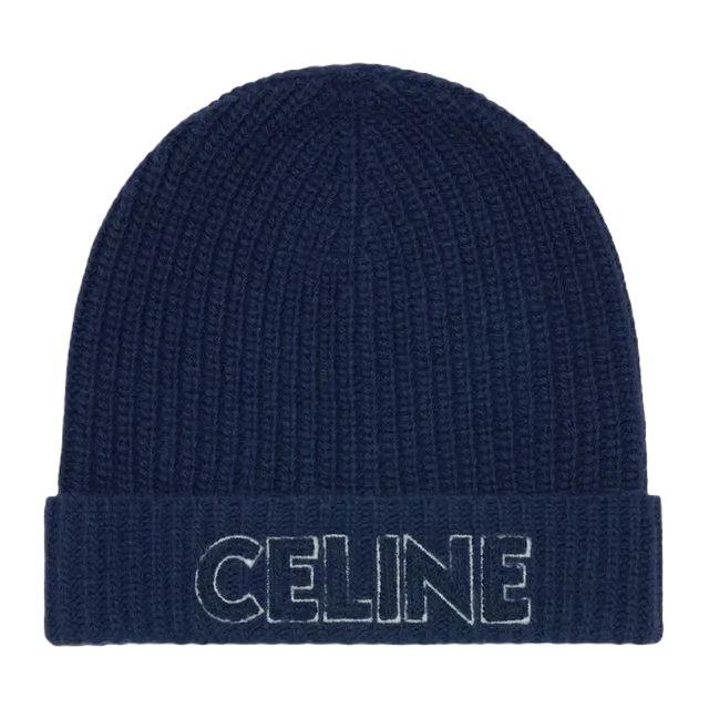 Céline Beanie Celine Laine Blue — Authentic Accessories at CLZTURE