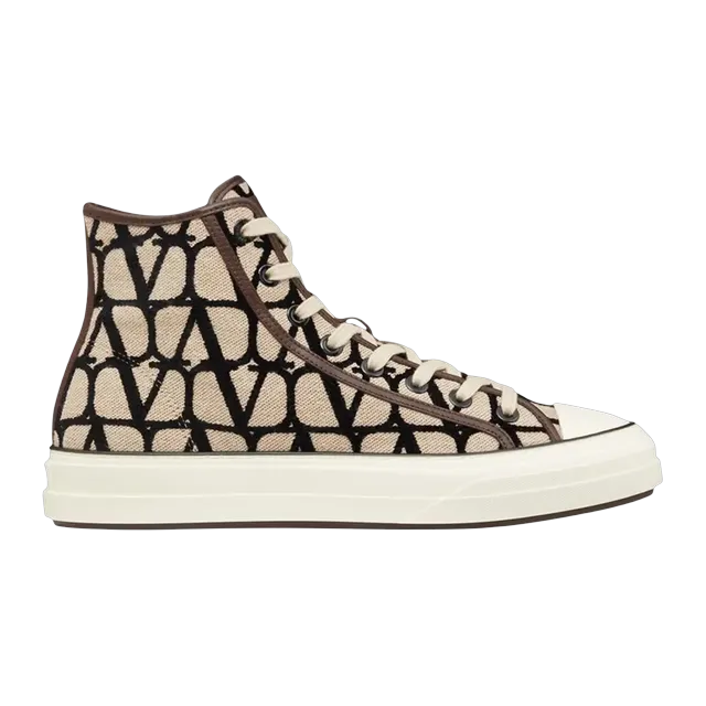 Valentino Sneakers Iconographe Top Beige — Authentic Shoes & Footwear at CLZTURE