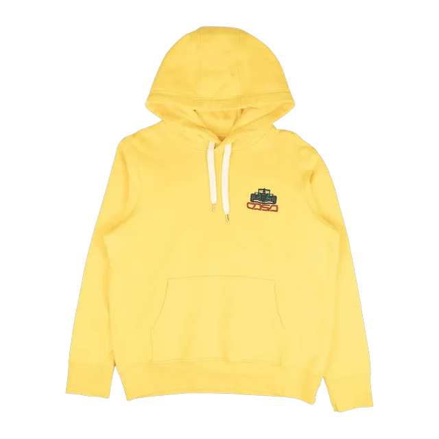 Casablanca Racing Icon Embroidered Hooded Sweatshirt Yellow — Authentic Casablanca in stock at CLZTURE