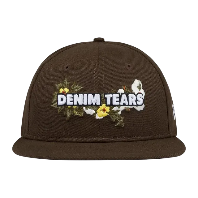 Denim Tears New Era Floral Logo Cap Brown — Authentic Accessories at CLZTURE