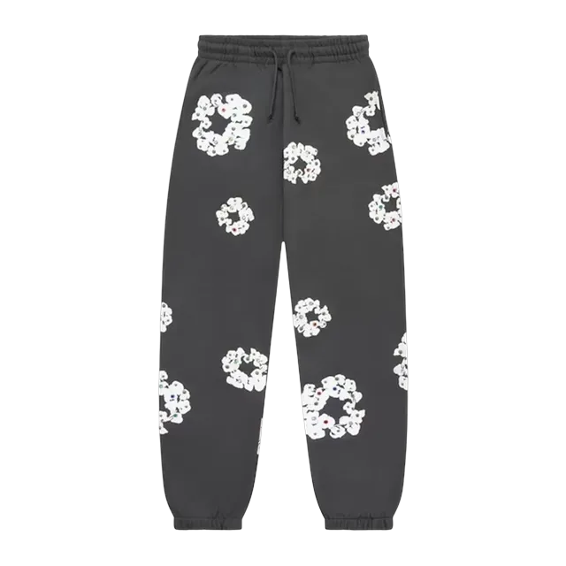 Denim Tears Rhinestone Cotton Wreath Sweatpants Grey — Authentic Pants & Trousers at CLZTURE