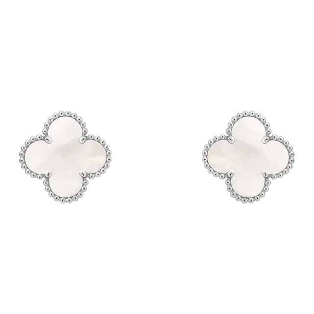 Van Cleef & Arpels Vintage Alhambra Nacre Silver — Authentic Jewelry at CLZTURE