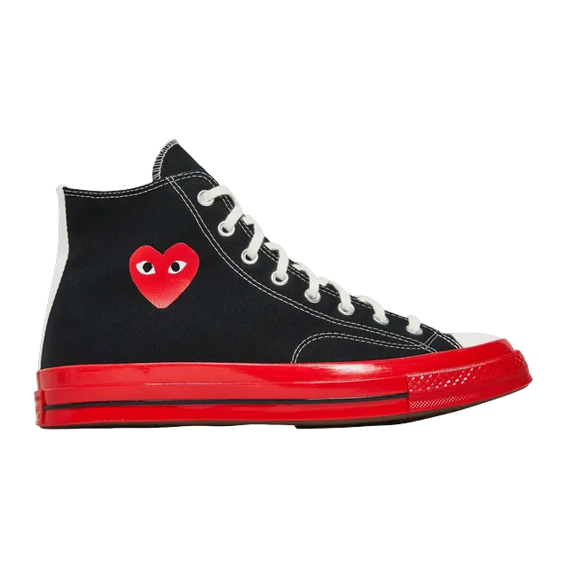 Converse Comme Des Garçons x Chuck 70 High Black Red — Authentic at CLZTURE