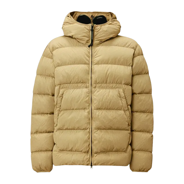 C.P. Company Chrome-R Goggle Down Jacket Beige — Authentic Jackets & Outerwear at CLZTURE