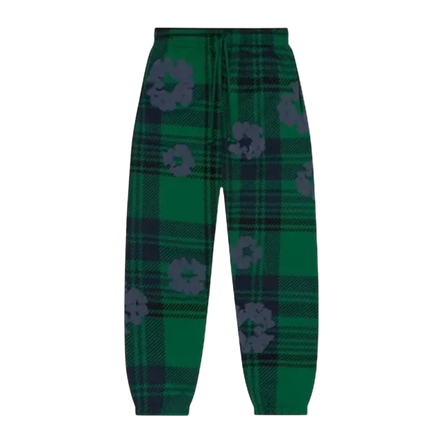 Denim Tears Plaid Cotton Wreath Sweatpants Red — Authentic Pants & Trousers at CLZTURE