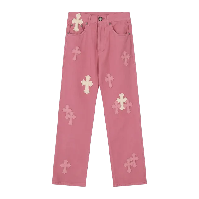 Chrome Hearts Cross Patch Jeans Pink — Authentic Chrome Hearts in stock at CLZTURE