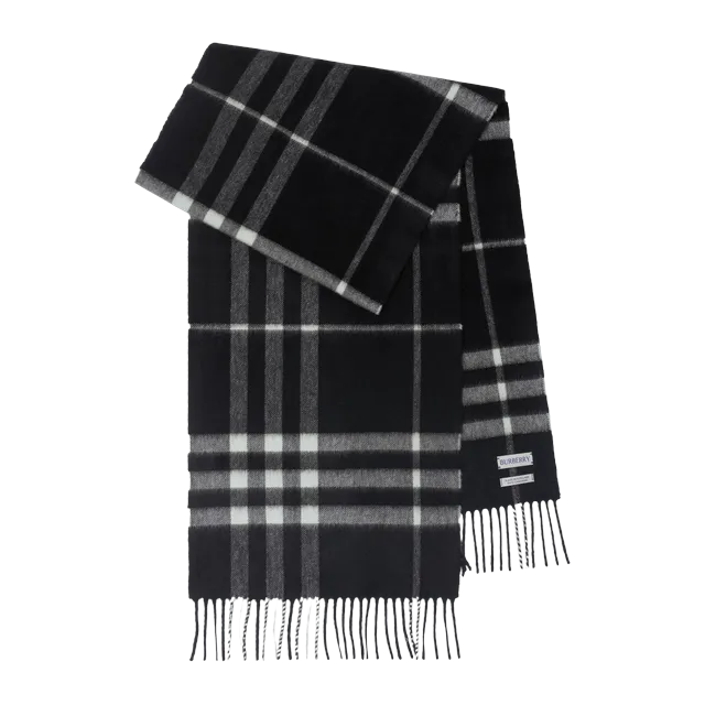 Burberry Scarf Cachemire Check Black — Authentic Burberry in stock at CLZTURE
