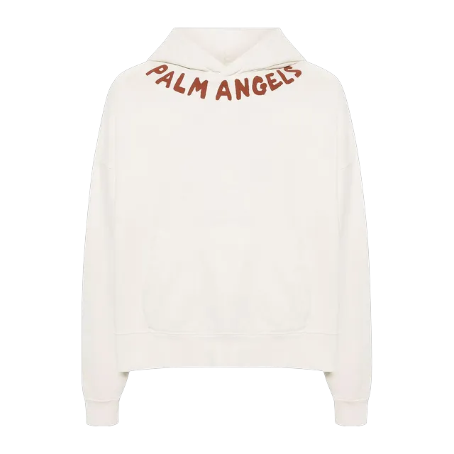 Palm Angels Seasonal Logo Hoodie Off White/Red — Authentic Hoodies & Sweats at CLZTURE