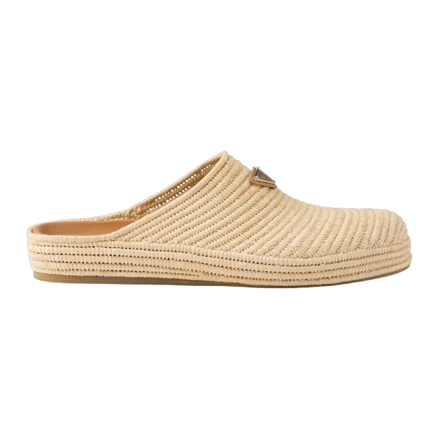 Prada Raffia Mules Brown — Authentic Prada in stock at CLZTURE