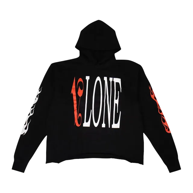 Vlone x Palm Angels Logo Hooded Sweatshirt Black/Red — Authentic Hoodies & Sweats at CLZTURE