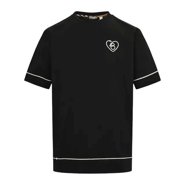 Burberry T-Shirt Coeur Embroidered Black — Authentic T-Shirts at CLZTURE