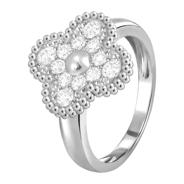Van Cleef & Arpels Vintage Alhambra Diamant Silver — Authentic Rings at CLZTURE
