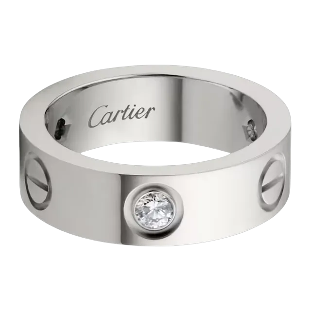Cartier Ring Love Classique 3 Diamants Silver — Authentic Rings at CLZTURE