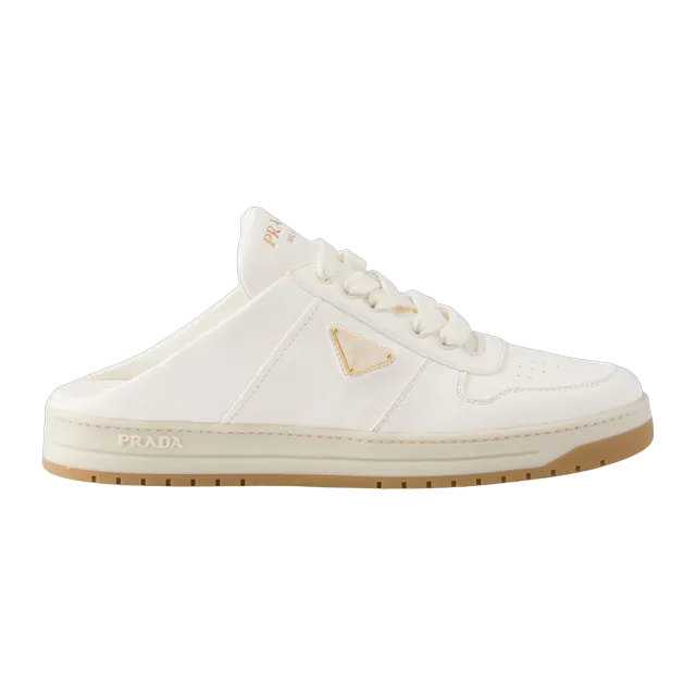 Prada Nappa Leather Sneaker Mules White — Authentic Shoes & Footwear at CLZTURE