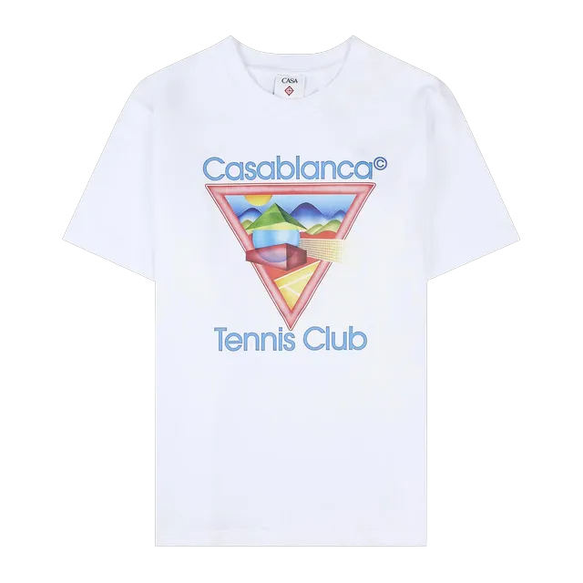 Casablanca Tennis Club Icon Printed T-Shirt White — Authentic T-Shirts at CLZTURE