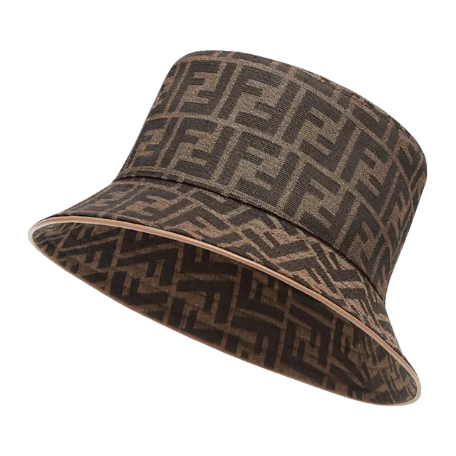 FENDI Bucket Hat jacquard FF Brown — Authentic Accessories at CLZTURE