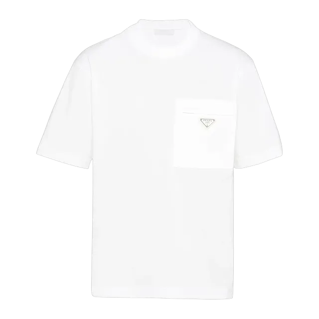 Prada Re-Nylon And Jersey T-Shirt White — Authentic Prada in stock at CLZTURE