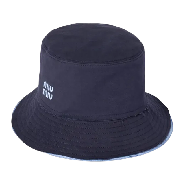 Miu Miu Bucket Hat Drill Blue — Authentic Caps & Beanies at CLZTURE