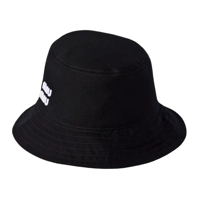 Miu Miu Bucket Hat Drill Black — Authentic Caps & Beanies at CLZTURE