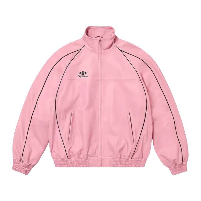 Supreme Umbro x Leather Track Jacket Pink — Authentic Jackets & Outerwear at CLZTURE