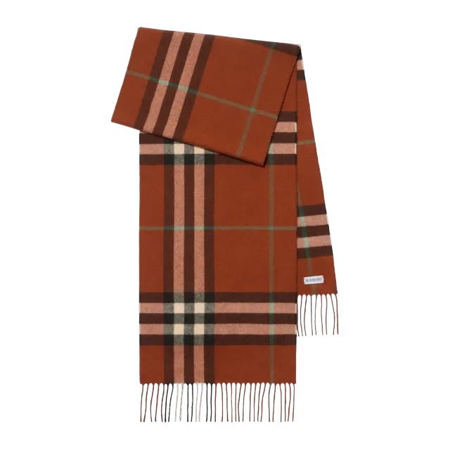 Burberry Scarf Cachemire Check Brown — Authentic Burberry in stock at CLZTURE