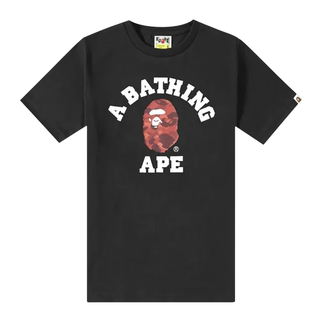 BAPE Color Camo College T-Shirt Red / Black — Authentic T-Shirts at CLZTURE