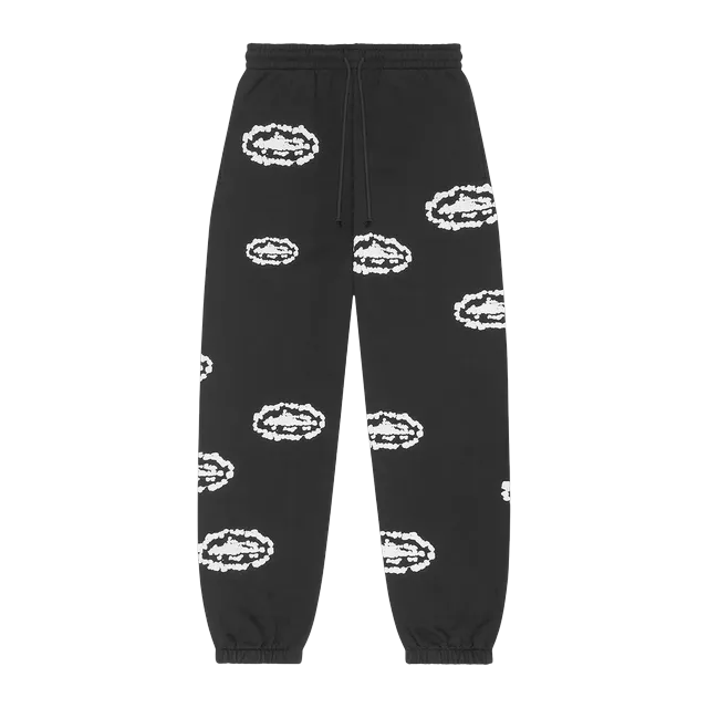 Denim Tears Corteiz x Cotton Wreath Sweatpants Black — Authentic Pants & Trousers at CLZTURE