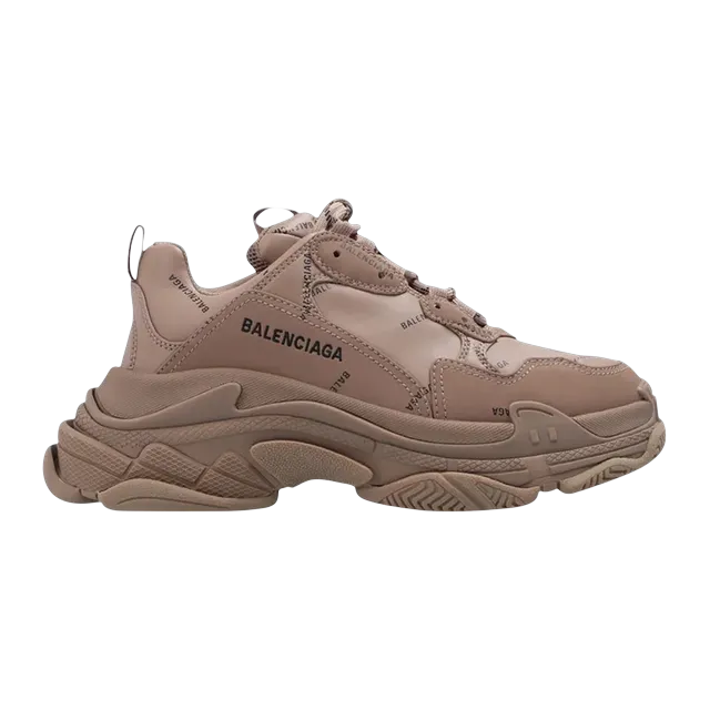 Balenciaga Triple S Allover Logo Dark Beige — Authentic Shoes & Footwear at CLZTURE