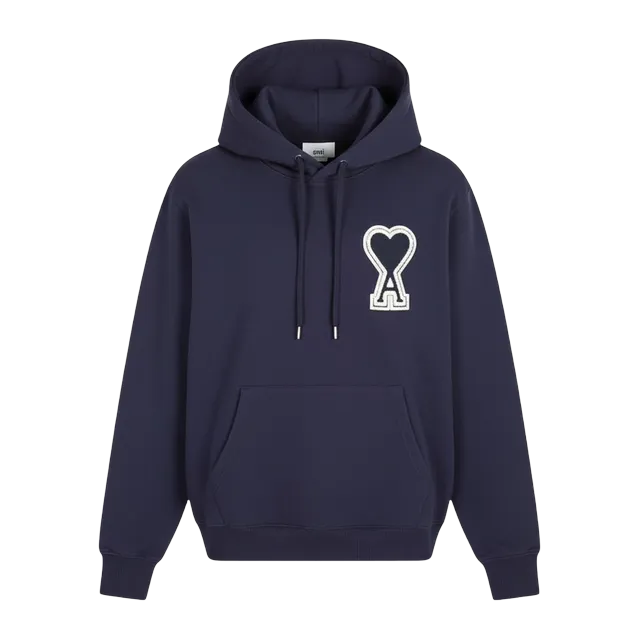 AMI Paris Big Logo Hooded Navy — Authentic Hoodies & Sweats at CLZTURE