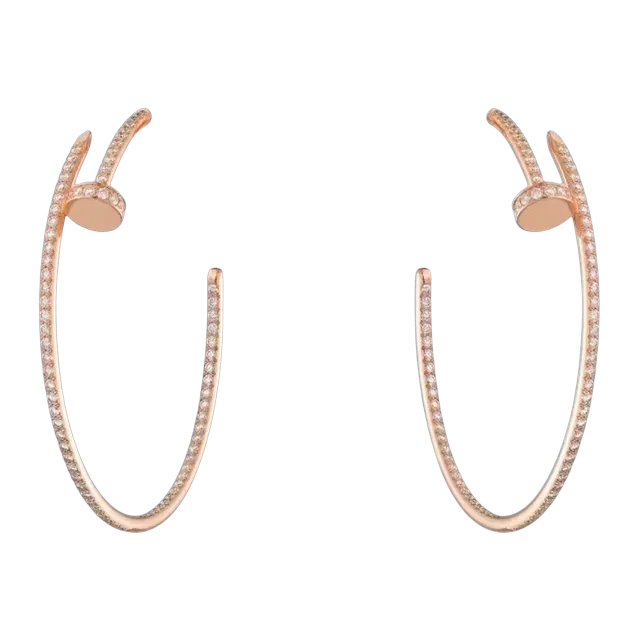 Cartier Créoles Juste Un Clou Grand Pavées Gold — Authentic Jewelry at CLZTURE