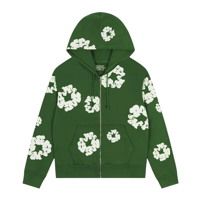 Denim Tears Cotton Wreath Zip Hoodie Green — Authentic Denim Tears in stock at CLZTURE