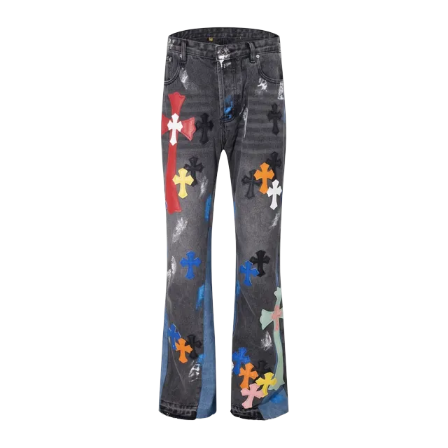 Chrome Hearts Cross Patch Jeans Multi — Authentic Chrome Hearts in stock at CLZTURE