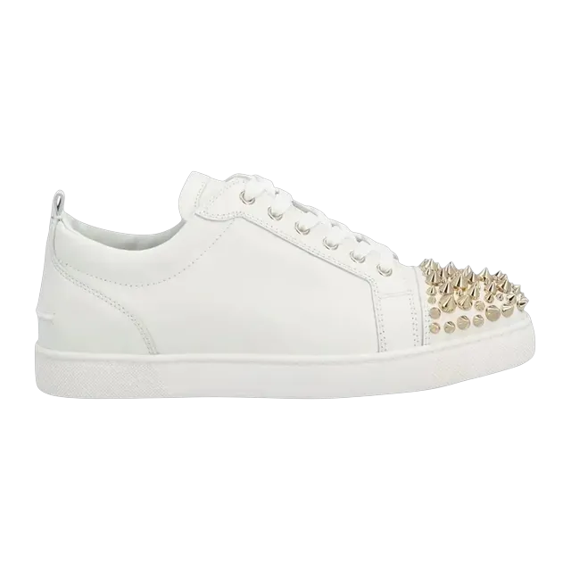 Christian Louboutin Louis Junior Spikes White Gold Spikes — Authentic at CLZTURE