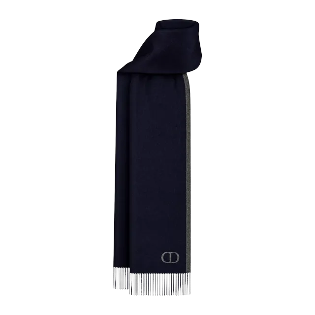 Dior Scarf Double Face Cd Icon Blue — Authentic Accessories at CLZTURE