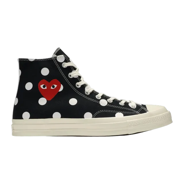 Converse Comme Des Garçons x Chuck Taylor All Star 70 Hi Black Polka Dot — Authentic Shoes & Footwear at CLZTURE