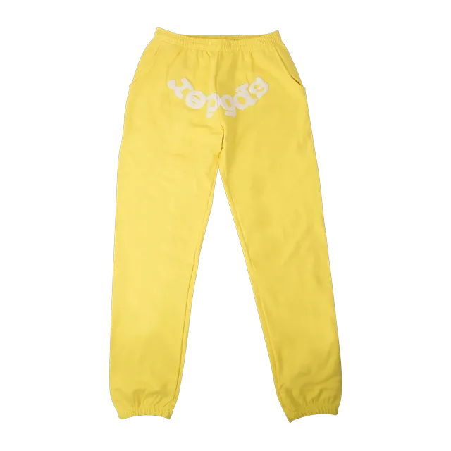Sp5der Logo Print Sweatpants Yellow — Authentic Pants & Trousers at CLZTURE