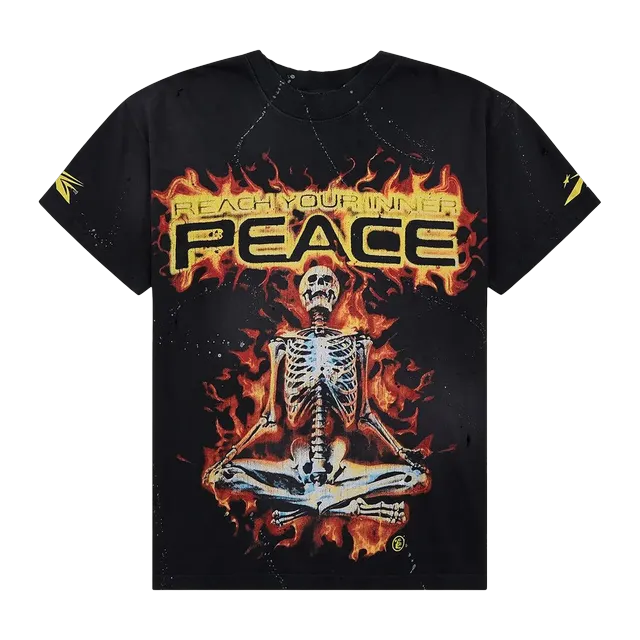Hellstar Inner Peace Skeleton T-Shirt Black — Authentic T-Shirts at CLZTURE