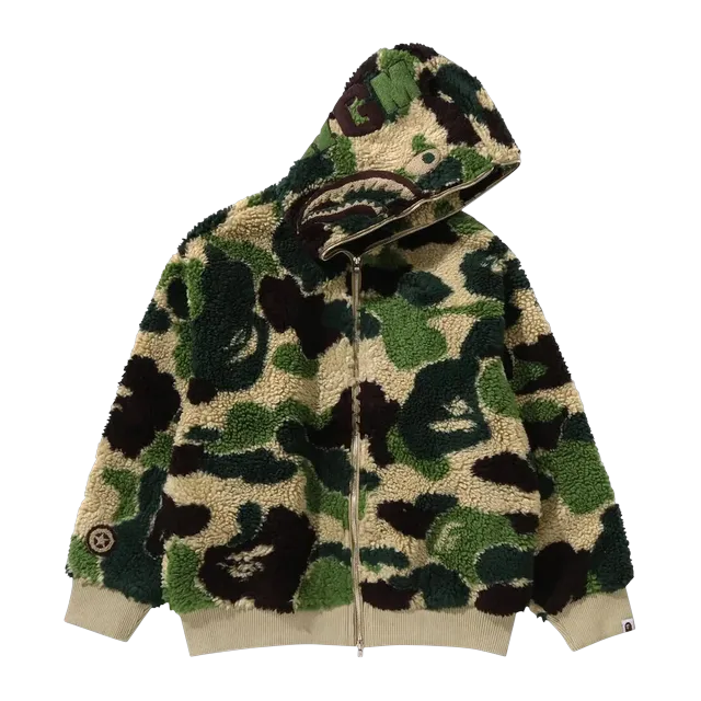BAPE Abc Camo Boa Shark Relaxed Fit Full Zip Hoodie Green — Authentic Hoodies & Sweats at CLZTURE