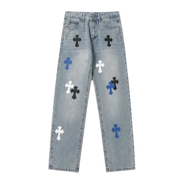 Chrome Hearts Cross Patch Jeans Black Blue — Authentic Chrome Hearts in stock at CLZTURE