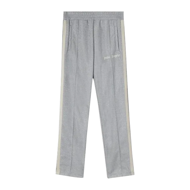 Palm Angels Lurex Track Pants Silver/Off White — Authentic Pants & Trousers at CLZTURE