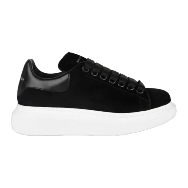 Alexander Mcqueen Oversized Black Velvet Womans Trainers — Authentic Alexander McQueen at CLZTURE